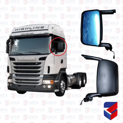 Espelho Retrovisor Scania Eletrico Com Desembacador LE Globo