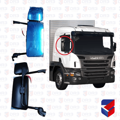 Espelho Retrovisor Scania P Economico Com Desembacador LD Globo