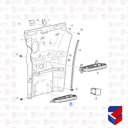 Estribo Capo Scania S4 Bicudo Inferior LE LD 1535055 AL207 Borghetti