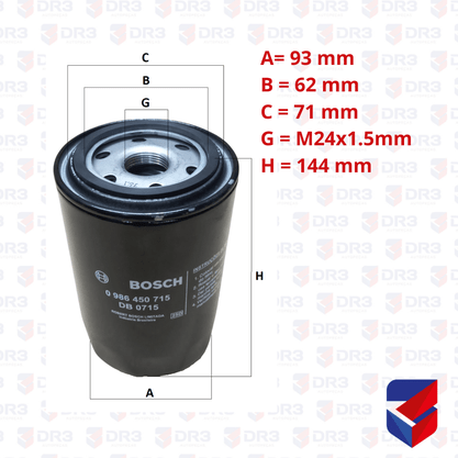 Filtro Diesel Scania S4 1372444 0986450715 Bosch