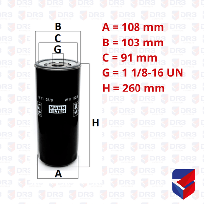 Filtro Lubrificante Ford Volkswagen W11102/9 Mann Filter