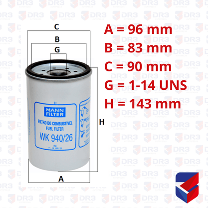 Filtro Racor Volvo 20998367 WK940/26 Mann Filter