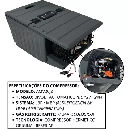 Geladeira Interna Volvo FH16 27L 12V 24V 30190000 125675 Resfriar
