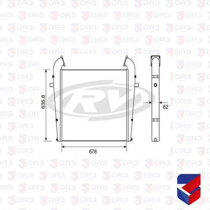 Intercooler Scania 113 1100086 42272C PC600415 RV2272 Visconde