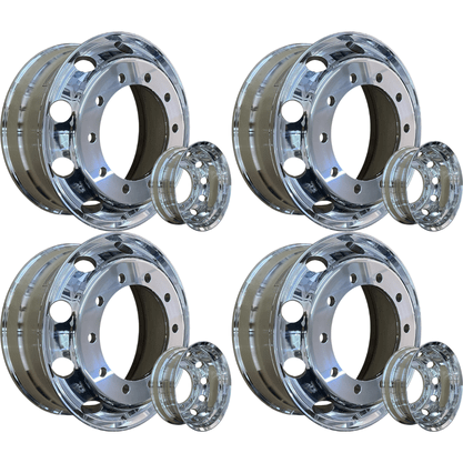 Jogo 4 Rodas Aluminio 22,5x8,25 Dianteiro Traseiro Borda Larga Bester