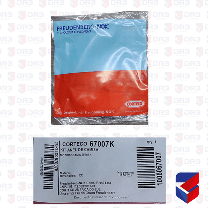 Jogo Anel Camisa Scania S4 1117682 1328995 67007K Corteco