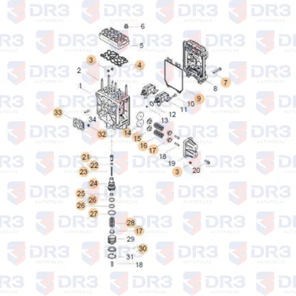Jogo Reparo Valvula APS Scania P G R Euro 5 9325109652 Wabco