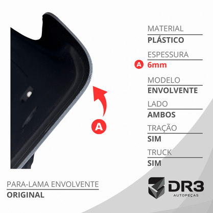 Kit 4 Paralamas Tracao Scania S4 S5 Envolvente Plastico Preto Original