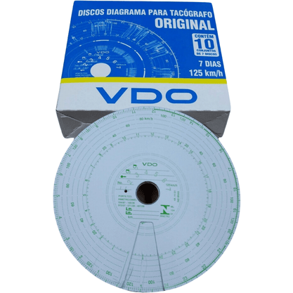 Kit 5 Discos Diagrama Tacografo Semanal 125km 14025005F VDO