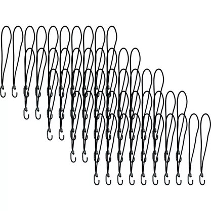 Kit 50 Borrachas De Lona Preto Gancho De Ferro Bester