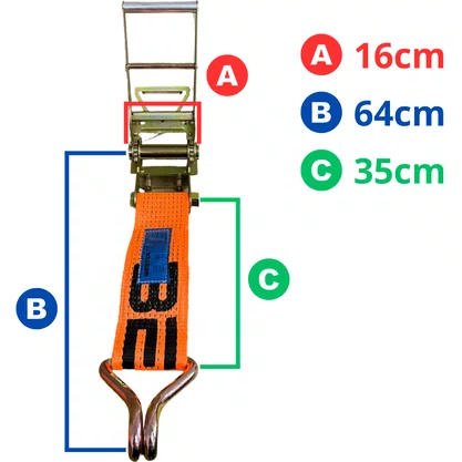 Kit Cinta Catraca Amarracao Laranja 100mm 10t 9m Gancho J Bester