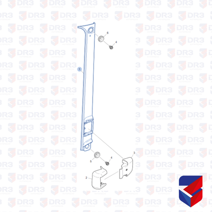 Moldura Coluna Externa Scania S4 LD 1346936 1177S Globo