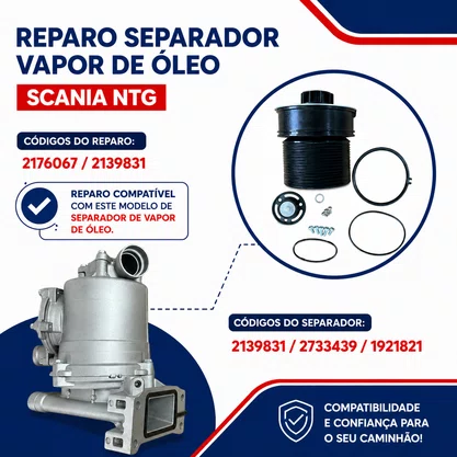 Reparo Separador Vapor Oleo Scania NTG 2176067 2139831 Bester