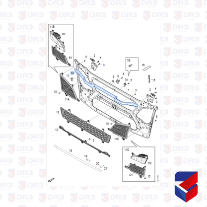Suporte Grade Frontal Scania NTG