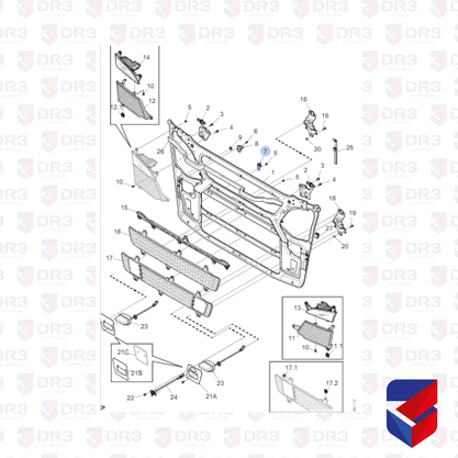 Suporte Painel Frontal Grade Scania NTG ME2016 2254409