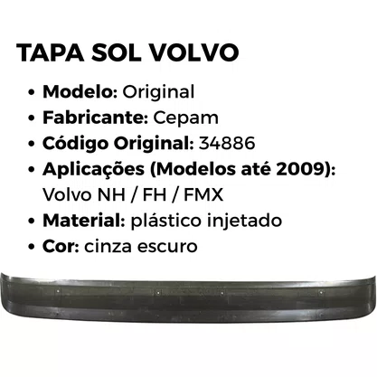 Tapa Sol Volvo NH FH FMX Ate 2009 34886 Cepam
