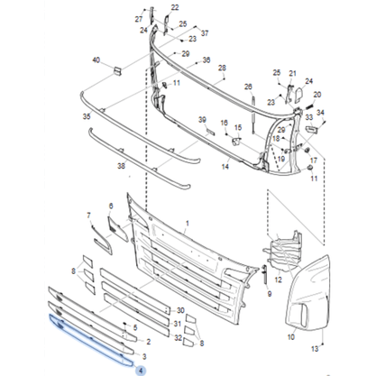 Tela Fechamento Inferior Grade Superior Scania S5 G R Bester