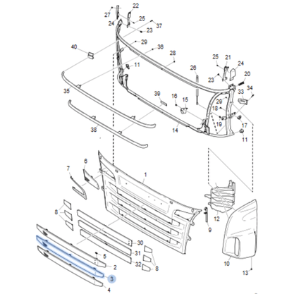 Tela Fechamento Superior Grade Central Scania S5 G R Bester