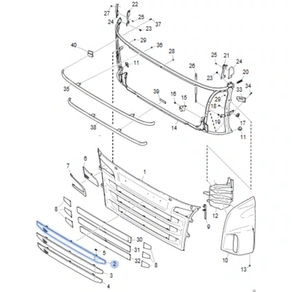 Tela Fechamento Superior Grade Superior Scania S5 G R Bester