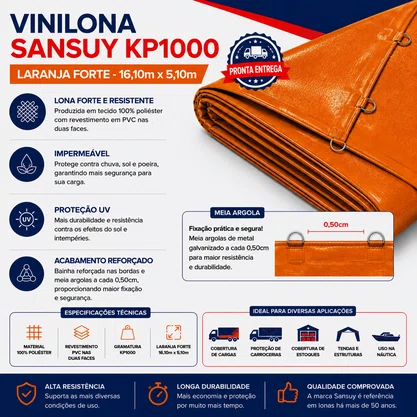 Vinilona Sansuy KP1000 Laranja Forte 16,10x5,10
