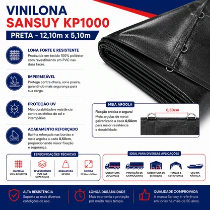 Vinilona Sansuy KP1000 Preta 12,10x5,10