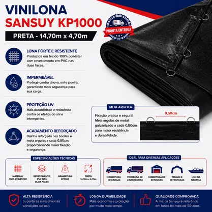 Vinilona Sansuy KP1000 Preta 14,70x4,70