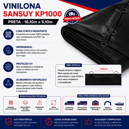 Vinilona Sansuy KP1000 Preta 16,10x5,10
