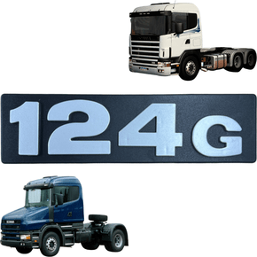 Emblema Painel Frontal Scania S4 124G Ate 2003 Numero e Letra Globo