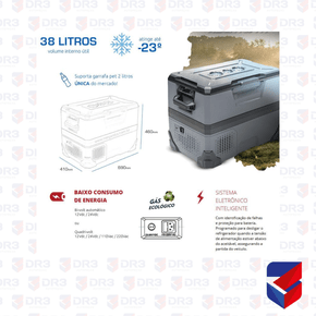Geladeira Interna X Force Display Digital 38L 12v 24v 110v 220v Maxiclima