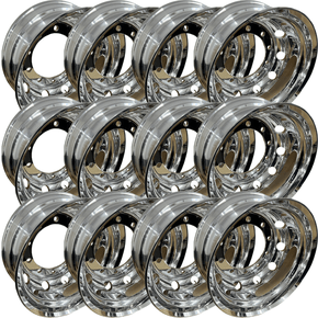 Jogo 12 Rodas Aluminio 22,5X8,25 Traseira Borda Larga Roadline