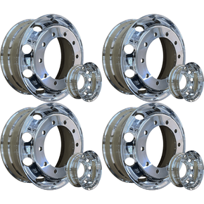 Jogo 4 Rodas Aluminio 22,5x8,25 Dianteiro Traseiro Borda Larga Bester