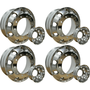 Jogo 4 Rodas Aluminio 22,5x8,25 Dianteiro Traseiro GT2 Borda Larga Ital