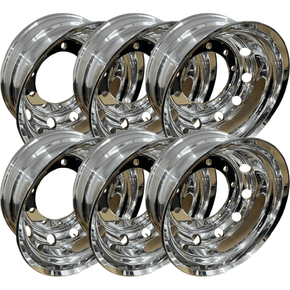 Jogo 6 Rodas Aluminio 22,5x8,25 Traseira Borga Larga Roadline