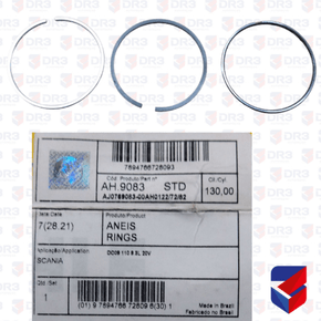 Jogo Anel Pistao Scania P 310 5 Cilindros 9L STD 2061909 Mahle