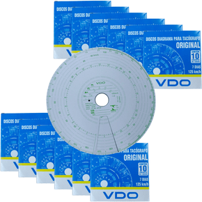 Kit 10 Discos Diagrama Tacografo Semanal 125km 14025005F VDO