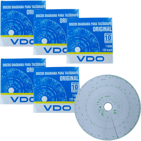 Kit 5 Discos Diagrama Tacografo Semanal 125km 14025005F VDO