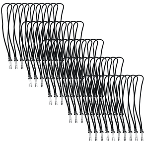 Kit 50 Borrachas de Lona Preto Gancho de Ferro Duplo Bester