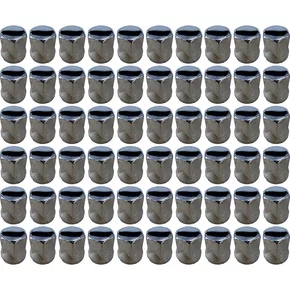 Kit 60 Capa Porca Roda Lisa 32 33mm Cromada 412323312 Venka