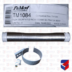 Tubo Flexivel Scania S4 S5 Inox 830mm TM1084 Fabbof