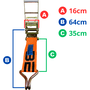Kit Cinta Catraca Amarracao Laranja 100mm 10t 9m Gancho J Bester